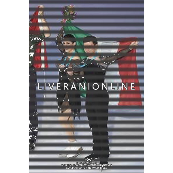 TVMV-Torino 10.12.2022 Palavela © Manuela Viganti/Agenzia Aldo Liverani Grand Prix of Figure Skating Final 2022/2023 Torino Nella foto: charlene guignard e marco fabbri vincitori medaglia di bronzo nell\' ice dance free dance ©Manuela Viganti / AGENZIA ALDO LIVERANI SAS