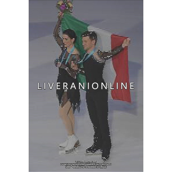 TVMV-Torino 10.12.2022 Palavela © Manuela Viganti/Agenzia Aldo Liverani Grand Prix of Figure Skating Final 2022/2023 Torino Nella foto: charlene guignard e marco fabbri vincitori medaglia di bronzo nell\' ice dance free dance ©Manuela Viganti / AGENZIA ALDO LIVERANI SAS