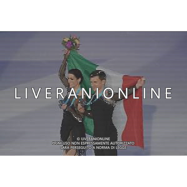 TVMV-Torino 10.12.2022 Palavela © Manuela Viganti/Agenzia Aldo Liverani Grand Prix of Figure Skating Final 2022/2023 Torino Nella foto: charlene guignard e marco fabbri vincitori medaglia di bronzo nell\' ice dance free dance ©Manuela Viganti / AGENZIA ALDO LIVERANI SAS