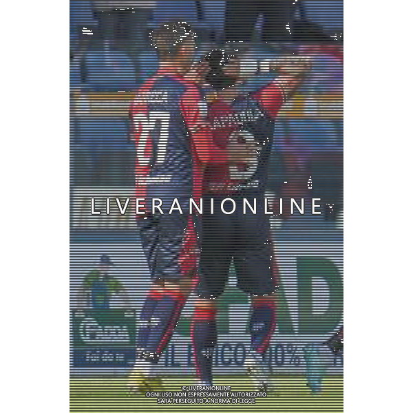 11-12-2022. Cagliari Calcio-A.C. Perugia Calcio 17° giornata serie BKT 2022/2023, stadio Unipol Domus Cagliari. Foto Salvatore Moi/Aldo Liverani s.a.s. Nella foto: Gol ed esultanta in casa, del Cagliari Calcio contro Perugia Calcio, allo stadio Unipol Domuis di Cagliari. Segna: Gianluca Lapadula Cagliari ©MOI SALVATORE / AGENZIA ALDO LIVERANI SAS
