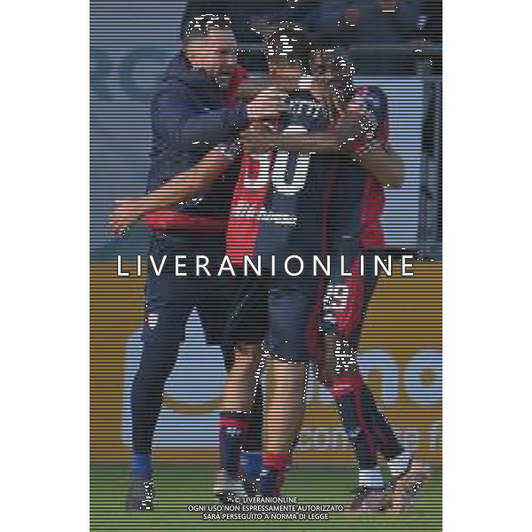 11-12-2022. Cagliari Calcio-A.C. Perugia Calcio 17° giornata serie BKT 2022/2023, stadio Unipol Domus Cagliari. Foto Salvatore Moi/Aldo Liverani s.a.s. Nella foto: Gol ed esultanta in casa, del Cagliari Calcio contro Perugia Calcio, allo stadio Unipol Domuis di Cagliari. Segna: Leonardo Pavoletti secondo gol ©MOI SALVATORE / AGENZIA ALDO LIVERANI SAS