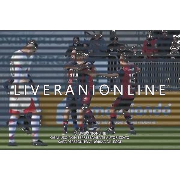 11-12-2022. Cagliari Calcio-A.C. Perugia Calcio 17° giornata serie BKT 2022/2023, stadio Unipol Domus Cagliari. Foto Salvatore Moi/Aldo Liverani s.a.s. Nella foto: Gol ed esultanta in casa, del Cagliari Calcio contro Perugia Calcio, allo stadio Unipol Domuis di Cagliari. Segna: Leonardo Pavoletti secondo gol ©MOI SALVATORE / AGENZIA ALDO LIVERANI SAS
