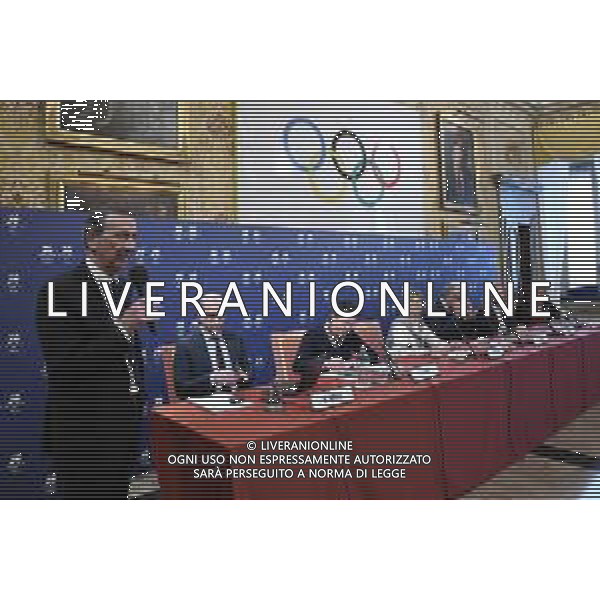 TVRG Conferenza stampa CIO e Milano Cortina 2026 nella foto il saluto di Giuseppe Sala sindaco di Milano Milano 14-12-2022 Conferenza stampa presso la Sala dell\'Orologio di Palazzo Marino con alcuni rappresentanti del CIO Comitato Olimpico Internazionale e del comitato organizzatore dei Giochi Olimpici e Paralimpici di Milano Cortina 2026 foto Roberto Garavaglia/ag. Aldo Liverani sas/ AGENZIA ALDO LIVERANI SAS