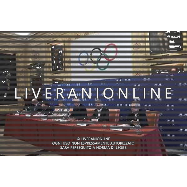 TVRG Conferenza stampa CIO e Milano Cortina 2026 nella foto un momento della conferenza stampa Milano 14-12-2022 Conferenza stampa presso la Sala dell\'Orologio di Palazzo Marino con alcuni rappresentanti del CIO Comitato Olimpico Internazionale e del comitato organizzatore dei Giochi Olimpici e Paralimpici di Milano Cortina 2026 foto Roberto Garavaglia/ag. Aldo Liverani sas/ AGENZIA ALDO LIVERANI SAS