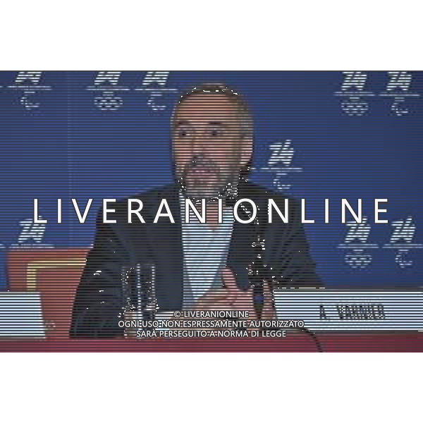 TVRG Conferenza stampa CIO e Milano Cortina 2026 nella foto Andrea Varnier amministratore delegato della Fondazione Milano Cortina 2026 Milano 14-12-2022 Conferenza stampa presso la Sala dell\'Orologio di Palazzo Marino con alcuni rappresentanti del CIO Comitato Olimpico Internazionale e del comitato organizzatore dei Giochi Olimpici e Paralimpici di Milano Cortina 2026 foto Roberto Garavaglia/ag. Aldo Liverani sas/ AGENZIA ALDO LIVERANI SAS