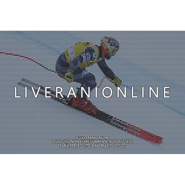 Travis Ganong durante la discesa libera di Coppa del Mondo di sci, 15 Dicembre 2022, Val Gardena, Bolzano, Italia. ©Tommasini RobertoAG ALDO LIVERANI SAS