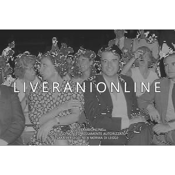 FESTA PER LA NASCITA DEL CANALE TELEVISIVO RETE 4, INAUGURAZIONE A VILLA REALE DI MONZA NELL\'ANNO 1982 - RETROSPETTIVA NELLA FOTO ENZA SAMPO\' E CHRISTIAN DE SICA AG AGENZIA ALDO LIVERANI SAS
