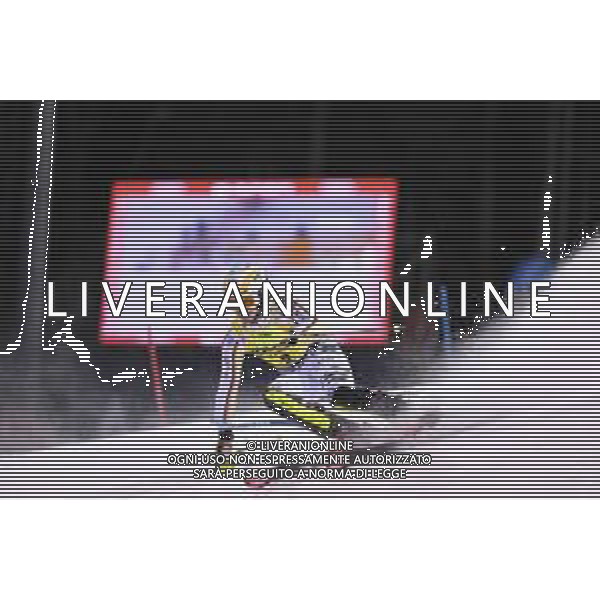 Linus Strasser (GER) durante lo slalom speciale di Coppa del Mondo di sci, 22 Dicembre 2022, Madonna di Campiglio, Trento, Italia. ©Roberto Tommasini / AGENZIA ALDO LIVERANI SAS