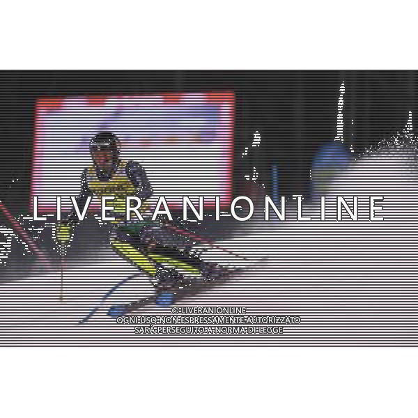 Tommaso Sala (ITA) durante lo slalom speciale di Coppa del Mondo di sci, 22 Dicembre 2022, Madonna di Campiglio, Trento, Italia. ©Roberto Tommasini / AGENZIA ALDO LIVERANI SAS