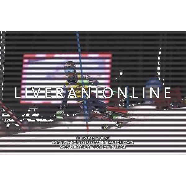 Sebastian Foss-Solevaag (NOR) durante lo slalom speciale di Coppa del Mondo di sci, 22 Dicembre 2022, Madonna di Campiglio, Trento, Italia. ©Roberto Tommasini / AGENZIA ALDO LIVERANI SAS