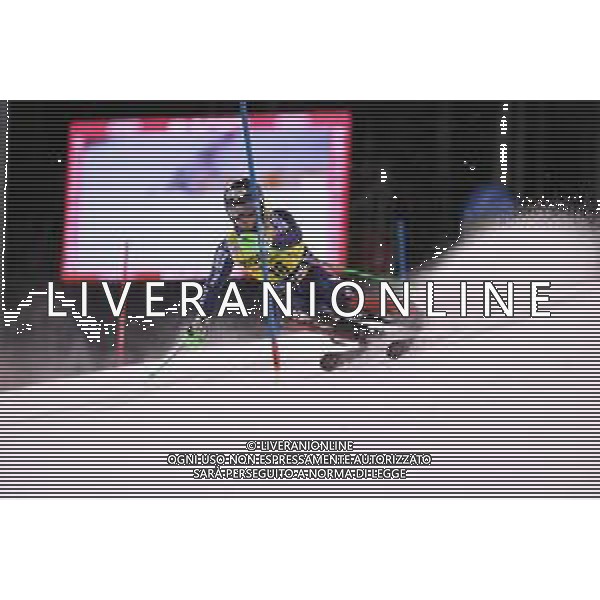 Timon Haugan (NOR) durante lo slalom speciale di Coppa del Mondo di sci, 22 Dicembre 2022, Madonna di Campiglio, Trento, Italia. ©Roberto Tommasini / AGENZIA ALDO LIVERANI SAS