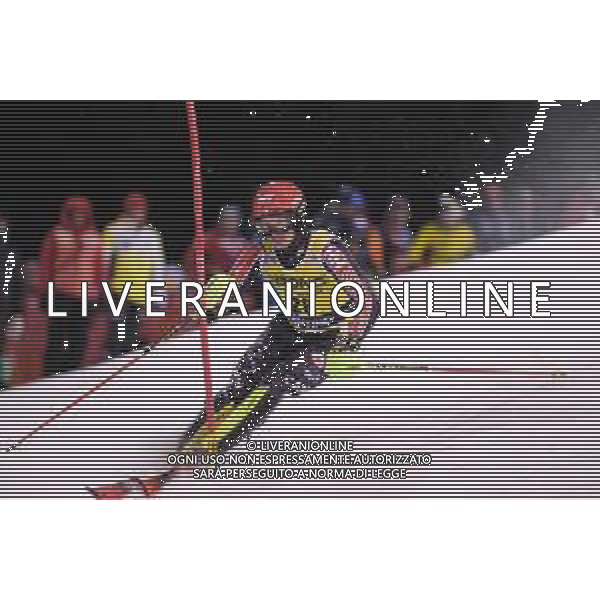 Erik Read (CAN) durante lo slalom speciale di Coppa del Mondo di sci, 22 Dicembre 2022, Madonna di Campiglio, Trento, Italia. ©Roberto Tommasini / AGENZIA ALDO LIVERANI SAS