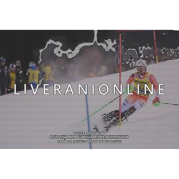 Marc Rochat (SUI) durante lo slalom speciale di Coppa del Mondo di sci, 22 Dicembre 2022, Madonna di Campiglio, Trento, Italia. ©Roberto Tommasini / AGENZIA ALDO LIVERANI SAS
