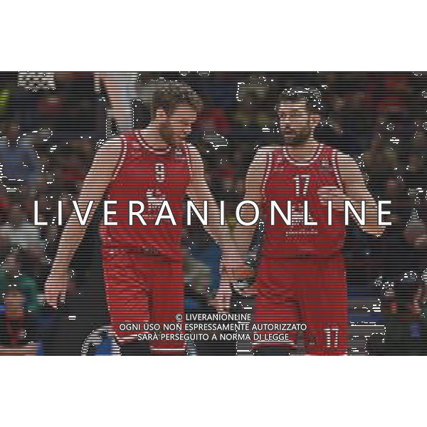TVRG Nicolo\' Melli (Olimpia Milano) e Gianpaolo Ricci (Olimpia Milano) EA7 Emporio Armani Milano vs Monaco Assago (MI) 23-12-2022 Mediolanum Forum Turkish Airlines Euroleague 15a giornata regular season foto Roberto Garavaglia/ag. Aldo Liverani sas / AGENZIA ALDO LIVERANI SAS