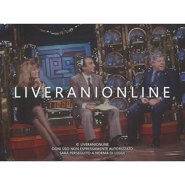 RETROSPETTIVA PAOLO VILLAGGIO ATTORE NELLA FOTO PAOLO VILLAGGIO NELL\'ANNO 1983 CON CON MILLY CARLUCCI ED EMILIO FEDE AG ALDO LIVERANI SAS  