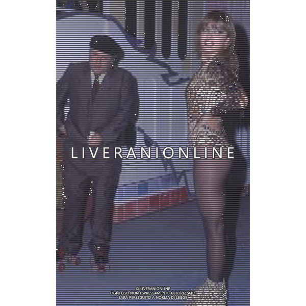 RETROSPETTIVA PAOLO VILLAGGIO ATTORE NELLA FOTO PAOLO VILLAGGIO NELL\'ANNO 1986 A ROMA CON MILLY CARLUCCI AG ALDO LIVERANI SAS 