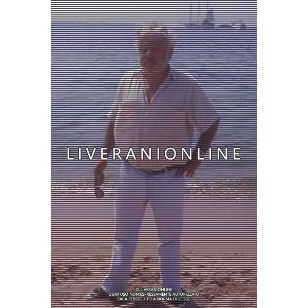 RETROSPETTIVA PAOLO VILLAGGIO ATTORE NELLA FOTO PAOLO VILLAGGIO NELL\'ANNO 1990 A CANNES AG ALDO LIVERANI SAS
