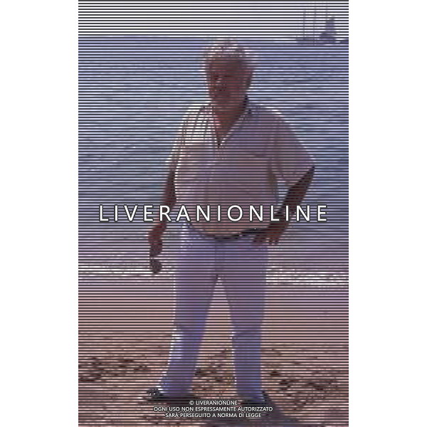 RETROSPETTIVA PAOLO VILLAGGIO ATTORE NELLA FOTO PAOLO VILLAGGIO NELL\'ANNO 1990 A CANNES AG ALDO LIVERANI SAS
