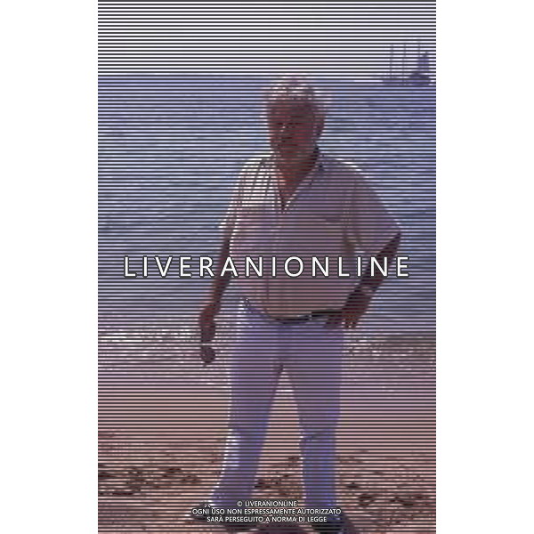 RETROSPETTIVA PAOLO VILLAGGIO ATTORE NELLA FOTO PAOLO VILLAGGIO NELL\'ANNO 1990 A CANNES AG ALDO LIVERANI SAS