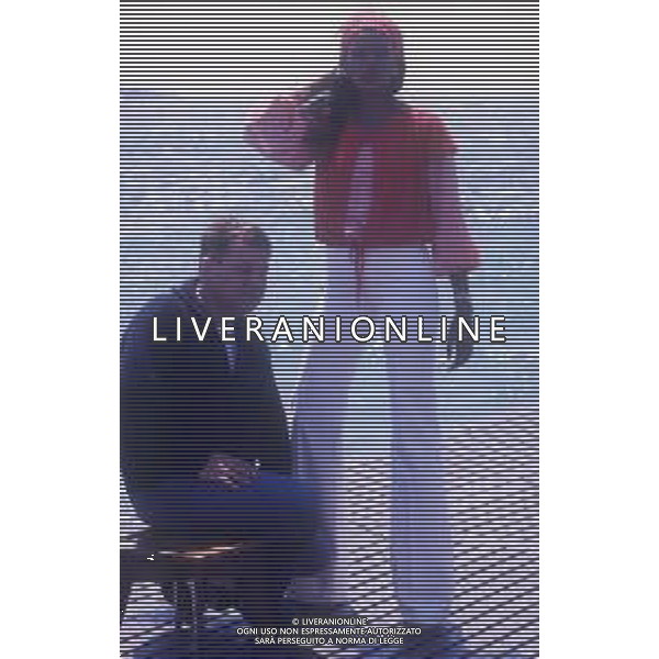 DIAP-RETROSPETTIVA PAOLO VILLAGGIO ATTORE NELLA FOTO PAOLO VILLAGGIO CON ZEUDI ARAYA A CANNES NELL\'ANNO 1976 AG ALDO LIVERANI SAS