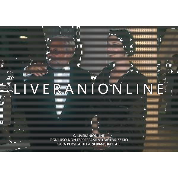 RETROSPETTIVA PAOLO VILLAGGIO ATTORE NELLA FOTO PAOLO VILLAGGIO CON ISABELLA ROSSELLINI AG ALDO LIVERANI SAS 