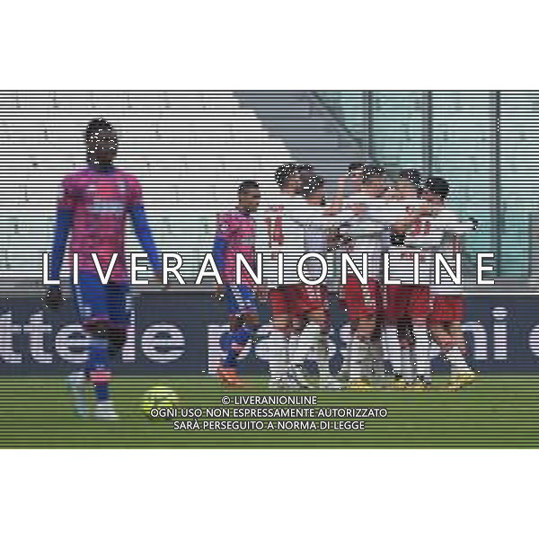Torino 30.12.2022 Allianz Stadium ©Manuela Viganti/Agenzia Aldo Liverani Juventus vs Standard Liegi Partita Amichevole 2022/2023 Nella foto: esultanza standard liegi dopo autogol ©Viganti /Agenzia Aldo Liverani Sas