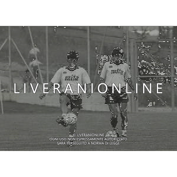 1991 BORNO RADUNO E ALLENAMETO GENOA CALCIO NELLA FOTO MARIO BORTOLAZZI E FULVIO COLLOVATI AG ALDO LIVERANI SAS