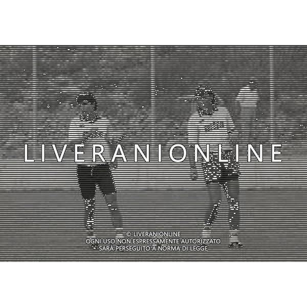 1991 BORNO RADUNO E ALLENAMETO GENOA CALCIO NELLA FOTO THOMAS SKUHRAVY E NICOLA CARICOLA AG ALDO LIVERANI SAS