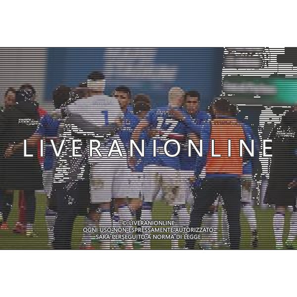 SASSUOLO - SAMPDORIA CAMPIONATO CALCIO SERIE A TIM 04.01.2023 NELLA FOTO ESULTANZA GIOCATORI SAMPDORIA A FINE GARA ©SANTANDREA / AGENZIA ALDO LIVERANI SAS