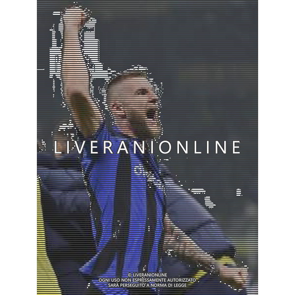 Milan Skriniar (Inter) esulta dopo il gol dell\'1 a 0 di Edin Dzeko (Inter) Inter vs Napoli Milano 04-01-2023 Stadio Giuseppe Meazza - San Siro Campionato Serie A TIM - 16a giornata foto Roberto Garavaglia/ag. Aldo Liverani sas / AGENZIA ALDO LIVERANI SAS