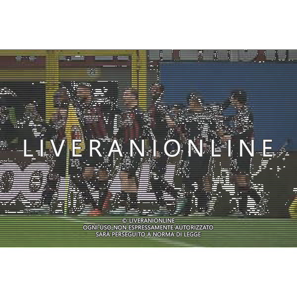 esultanza Milan dopo il gol dell\'1 a 0 Pierre Kalulu Milan vs Roma Milano 08-01-2023 Stadio Giuseppe Meazza - San Siro Campionato Serie A TIM - 17a giornata foto Roberto Garavaglia/ag. Aldo Liverani sas / AGENZIA ALDO LIVERANI SAS