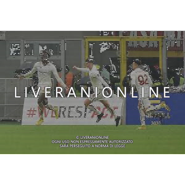 esultanza Roma dopo il gol del 2 a 2 Milan vs Roma Milano 08-01-2023 Stadio Giuseppe Meazza - San Siro Campionato Serie A TIM - 17a giornata foto Roberto Garavaglia/ag. Aldo Liverani sas / AGENZIA ALDO LIVERANI SAS