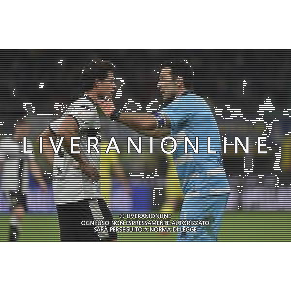 Yordan Hernando Osorio Paredes (Parma) SX e Gianluigi Buffon (Parma) DX Inter vs Parma Milano 10-01-2023 Stadio Giuseppe Meazza San Siro Coppa Italia Frecciarossa - ottavi di finale foto Roberto Garavaglia/ag. Aldo Liverani sas / AGENZIA ALDO LIVERANI SAS