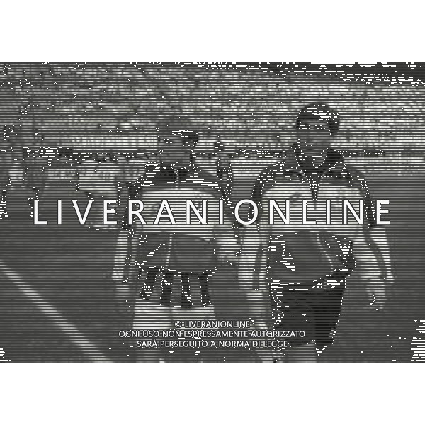 RETROSPETTIVA IELPO MARIO CALCIATORE NELLA FOTO MARIO IELPO CON ALESSANDRO ORLANDO NELL\'ANNO 1993-1994 MILAN-ROMA AG ALDO LIVERANI SAS  