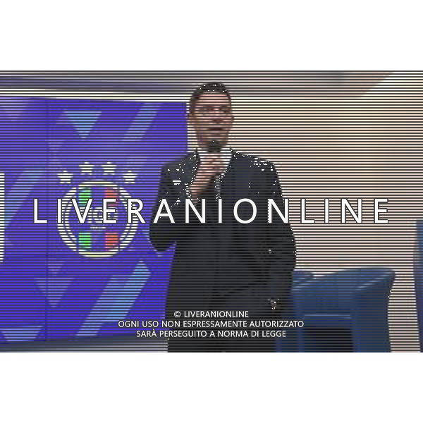 TVRG Presentazione fuorigioco semiautomatico nella foto Gianluca Rocchi designatore della CAN A-B Lissone (MB) 11-01-2023 Presso l\'International Broadcasting Center della Lega Serie A conferenza stampa di presentazione del Fuorigioco Semiautomatico S.A.O.T. in occasione della gara di EA Sports Supercup tra Milan e Inter in Arabia Saudita foto Roberto Garavaglia/ag. Aldo Liverani sas
