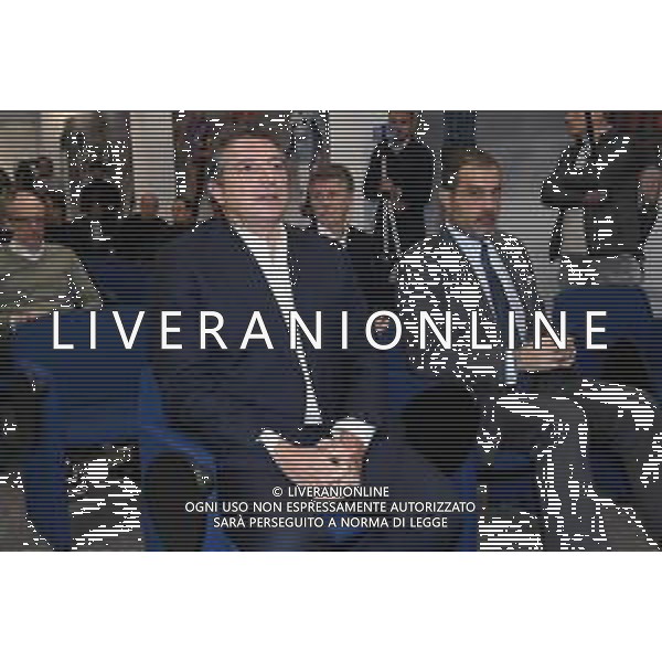 TVRG Presentazione fuorigioco semiautomatico nella foto Luigi De Siervo SX amministratore delegato Lega Serie A e Andrea Butti DX responsabile delle competizioni di Lega Serie A Lissone (MB) 11-01-2023 Presso l\'International Broadcasting Center della Lega Serie A conferenza stampa di presentazione del Fuorigioco Semiautomatico S.A.O.T. in occasione della gara di EA Sports Supercup tra Milan e Inter in Arabia Saudita foto Roberto Garavaglia/ag. Aldo Liverani sas