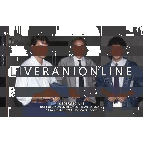 RETROSPETTIVA GIANLUCA VIALLI CALCIATORE NELLA FOTO CON ROBERTO MANCINI E SANDRO MAZZOLA NELL\'ANNO 1987-1988 FOTO DFP/ ARCHIVIO AGENZIA ALDO LIVERANI