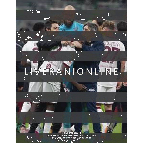 Esultanza dei giocatori del torino con ivan juric a fine gara per il passaggio del turno -Milan vs Torino Ottavi di Finale Coppa Italia Frecciarossa Milano 11-01-2023 ©Giampietri Paolo/ AGENZIA ALDO LIVERANI SAS