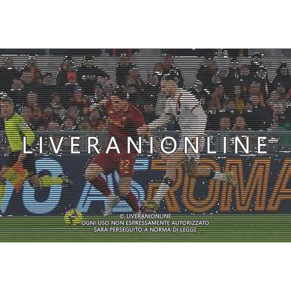 Roma vs Genoa Coppa Italia - Ottavi di finale Stadio Olimpico - Roma 12-01-2023 nella foto Zaniolo e Dragusin ©Federico Gaetano / AGENZIA ALDO LIVERANI SAS