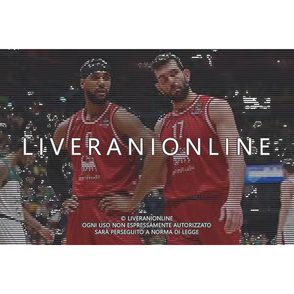 TVRG Brandon Davies (Olimpia Milano) e Gianpaolo Ricci (Olimpia Milano) EA7 Emporio Armani Milano vs Zalgiris Kaunas Assago (MI) 13-01-2023 Mediolanum Forum Turkish Airlines Euroleague 19a giornata regular season foto Roberto Garavaglia/ag. Aldo Liverani sas / AGENZIA ALDO LIVERANI SAS