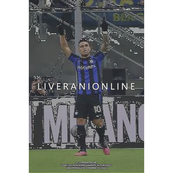 Lautaro Martinez (Inter) esulta dopo il gol dell\'1 a 0 Inter vs Hellas Verona Milano 14-01-2023 Stadio Giuseppe Meazza - San Siro Campionato Serie A TIM - 18a giornata foto Roberto Garavaglia/ag. Aldo Liverani sas / AGENZIA ALDO LIVERANI SAS