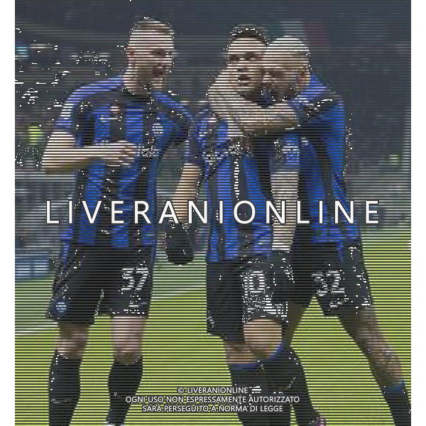 Esultanza dopogol lautaro martinez con Skriniar e Federico dimarco -Inter vs Hellas Verona Campionato Serie A TIM - 18a giornata 14-01-2023 ©GIAMPIETRI PAOLO / AGENZIA ALDO LIVERANI SAS