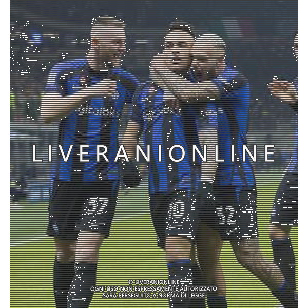 Esultanza dopogol lautaro martinez con Skriniar e Federico dimarco -Inter vs Hellas Verona Campionato Serie A TIM - 18a giornata 14-01-2023 ©GIAMPIETRI PAOLO / AGENZIA ALDO LIVERANI SAS