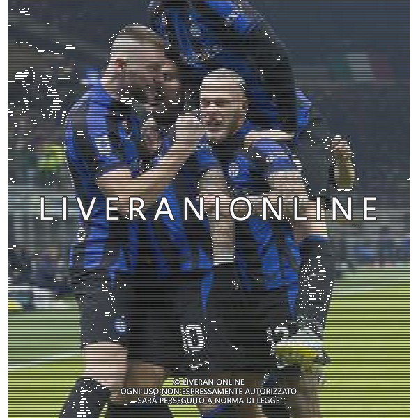 Esultanza dopogol lautaro martinez con Skriniar e Federico dimarco -Inter vs Hellas Verona Campionato Serie A TIM - 18a giornata 14-01-2023 ©GIAMPIETRI PAOLO / AGENZIA ALDO LIVERANI SAS