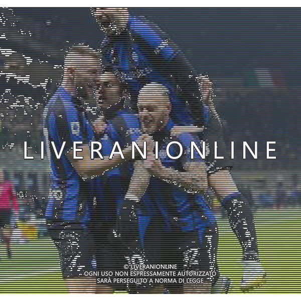 Esultanza dopogol lautaro martinez con Skriniar e Federico dimarco -Inter vs Hellas Verona Campionato Serie A TIM - 18a giornata 14-01-2023 ©GIAMPIETRI PAOLO / AGENZIA ALDO LIVERANI SAS