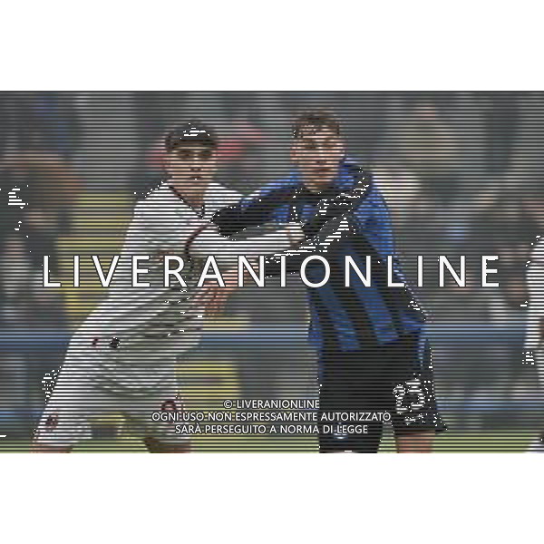 TVRG Davide Bartesaghi (Milan) e Francesco Pio Esposito (Inter) Inter vs Milan Milano 15-01-2023 Konami Youth Development Centre in Memory of Giacinto Facchetti - centro sportivo Giacinto Facchetti Interello Campionato Primavera 1 TIM - 14a giornata foto Roberto Garavaglia/ag. Aldo Liverani sas / AGENZIA ALDO LIVERANI SAS