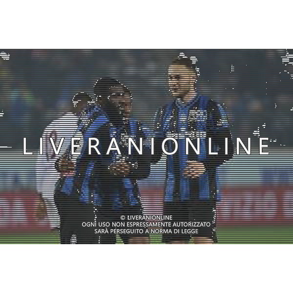 TVRG da SX Jeremie Boga (Atalanta), Ademola Lookman (Atalanta) e Teun Koopmeiners (Atalanta) esulta dopo il gol del 6 a 1 Atalanta vs Salernitana Bergamo 15-01-2023 Gewiss Stadium - Stadio Atleti Azzurri d\'Italia Campionato Serie A TIM - 18a giornata foto Roberto Garavaglia/ag. Aldo Liverani sas / AGENZIA ALDO LIVERANI SAS