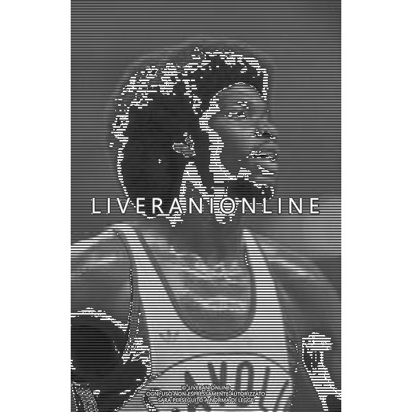 RETROSPETTIVA BASKET ROOSEVELT BOUIE GIOCATORE PALLACANESTRO NELLA FOTO CON LA MAGLIA DELLA SCAVOLINI PESARO NELL\'ANNO 1981-1982 AG ALDO LIVERANI SAS