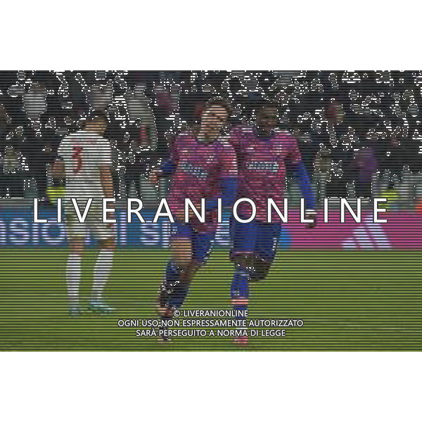 TVMV-Torino 19.01.2023 Allianz Stadium © Manuela Viganti/Agenzia Aldo Liverani Juventus vs Monza Coppa Italia Frecciarossa 2022/2023 Ottavi di Finale Nella foto: esultanza federico chiesa e moise kean dopo il gol ©Viganti / AGENZIA ALDO LIVERANI SAS