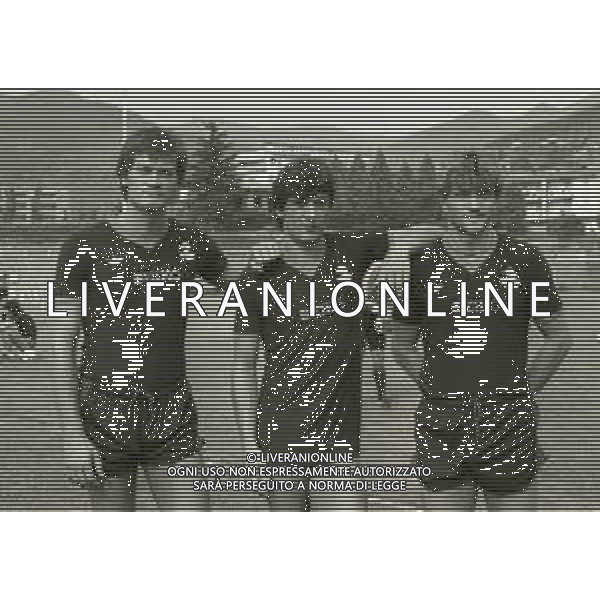 1983 REGGELLO ALLENAMENTO ESTIVO PRE CAMPIONATO GENOA CALCIO NELLA FOTO Alessandro Chiodini-Roberto Antonelli-Jan Peters AG ALDO LIVERANI SAS